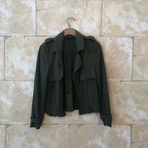 Green suede light jacket